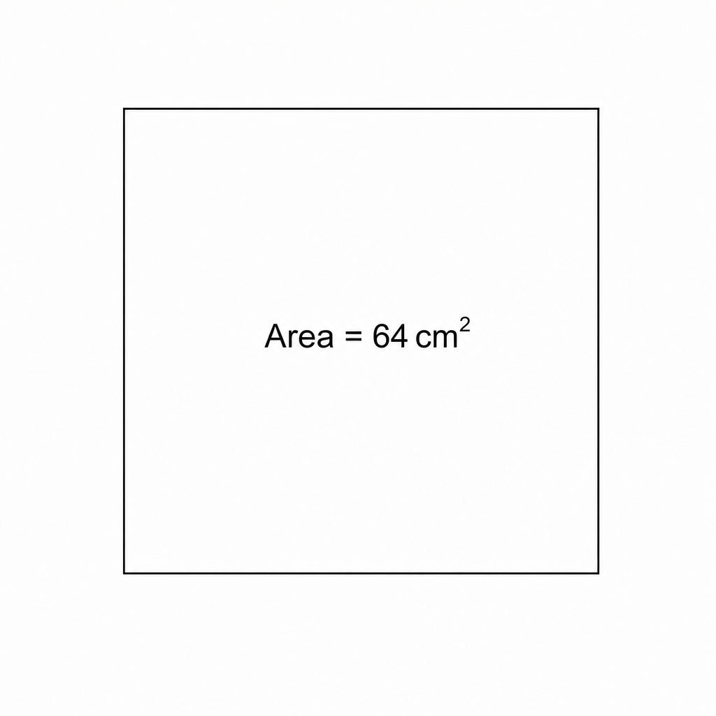 A square with area 64 cm².