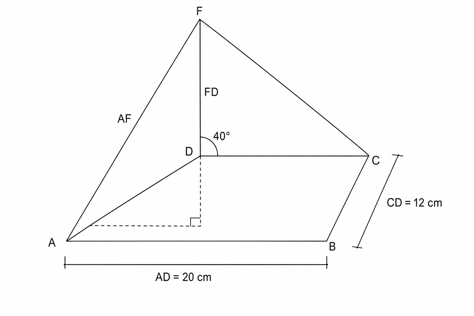 Diagram of a triangular prism.