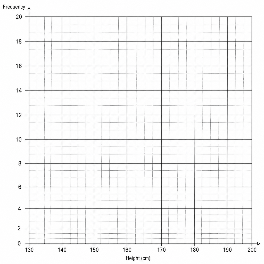 A blank coordinate grid for drawing a frequency polygon.
