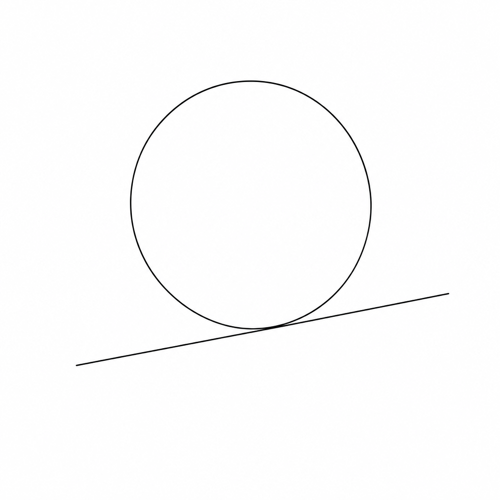 A circle with a tangent.