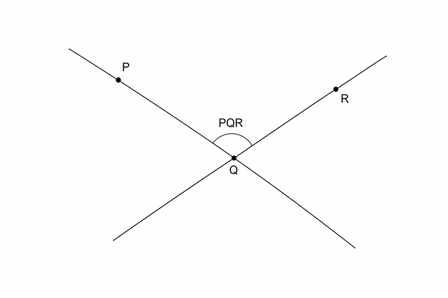 Angle PQR for construction.