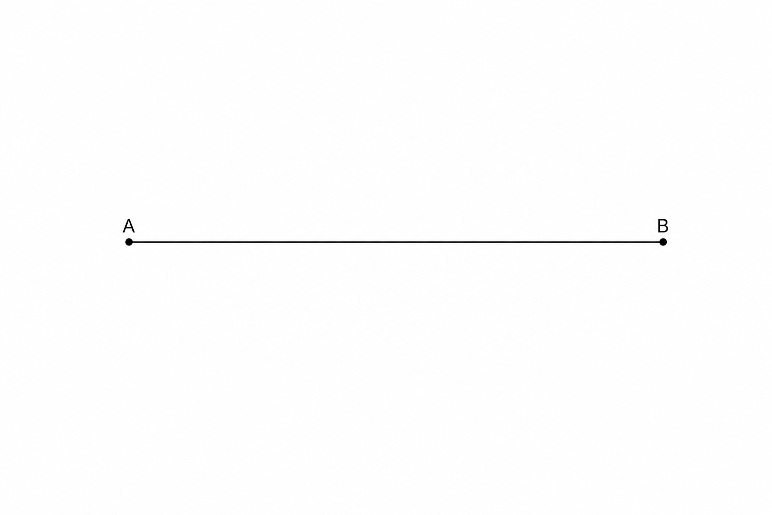 A horizontal line segment with endpoints labeled A and B.