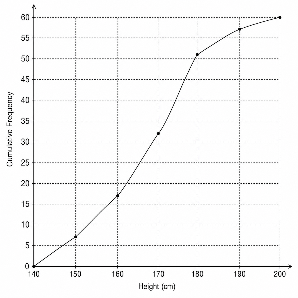 A cumulative frequency graph grid.