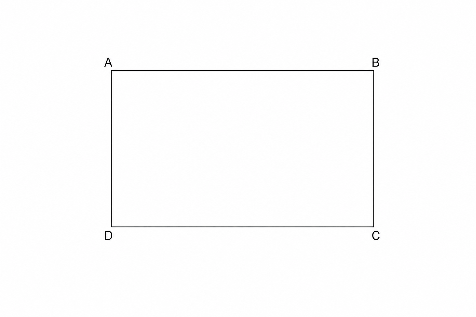 A rectangle representing a playground with vertices labeled A, B, C, and D.