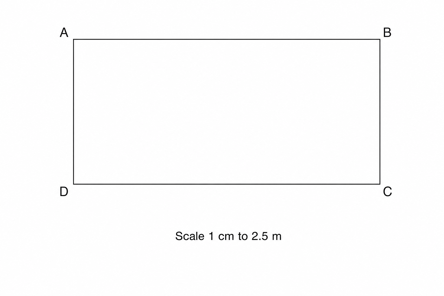 A rectangle representing an office with vertices labeled A, B, C, and D.