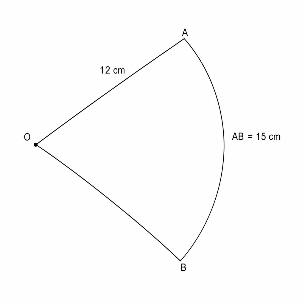 Diagram of a sector AOB of a circle with center O.