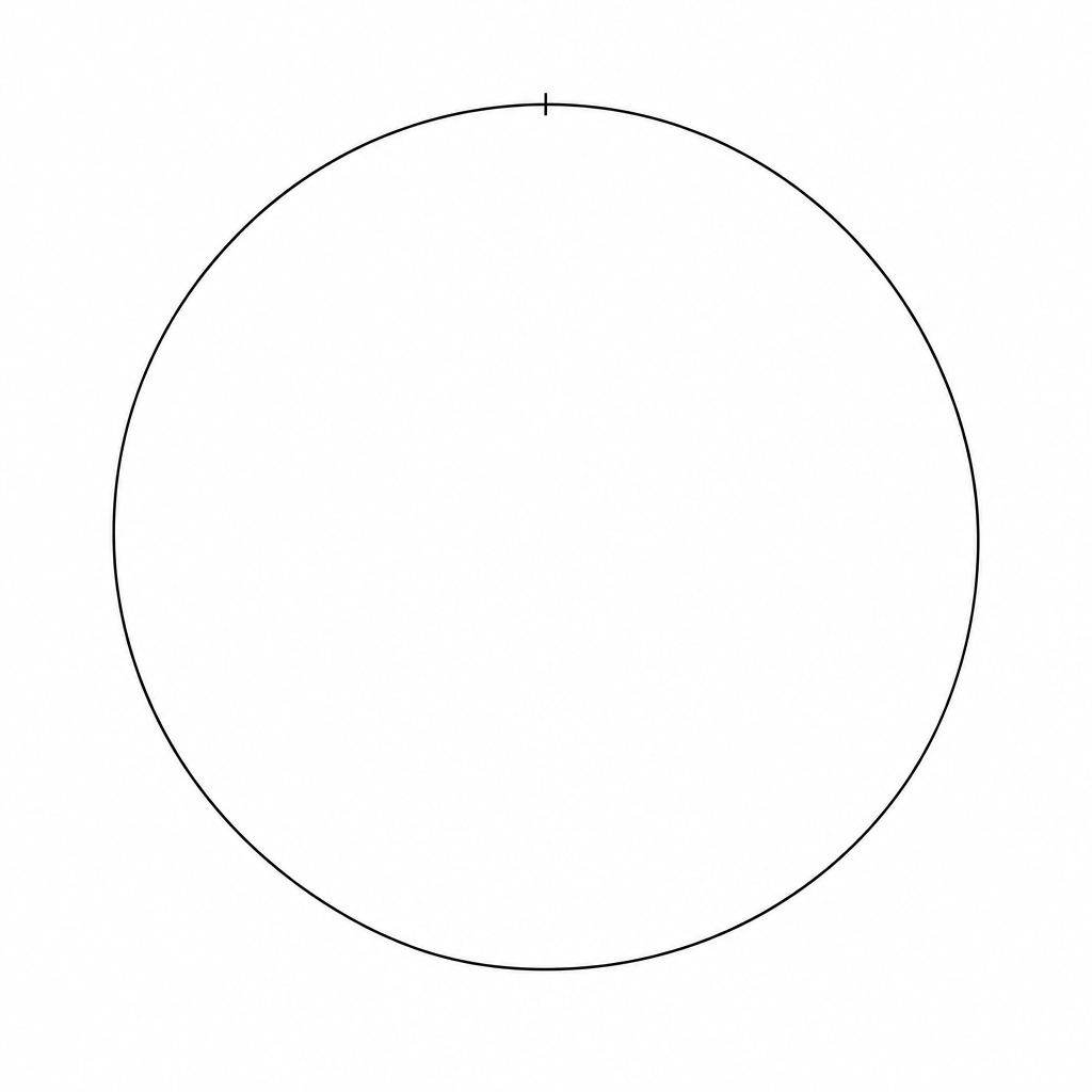A blank circle for drawing a pie chart.