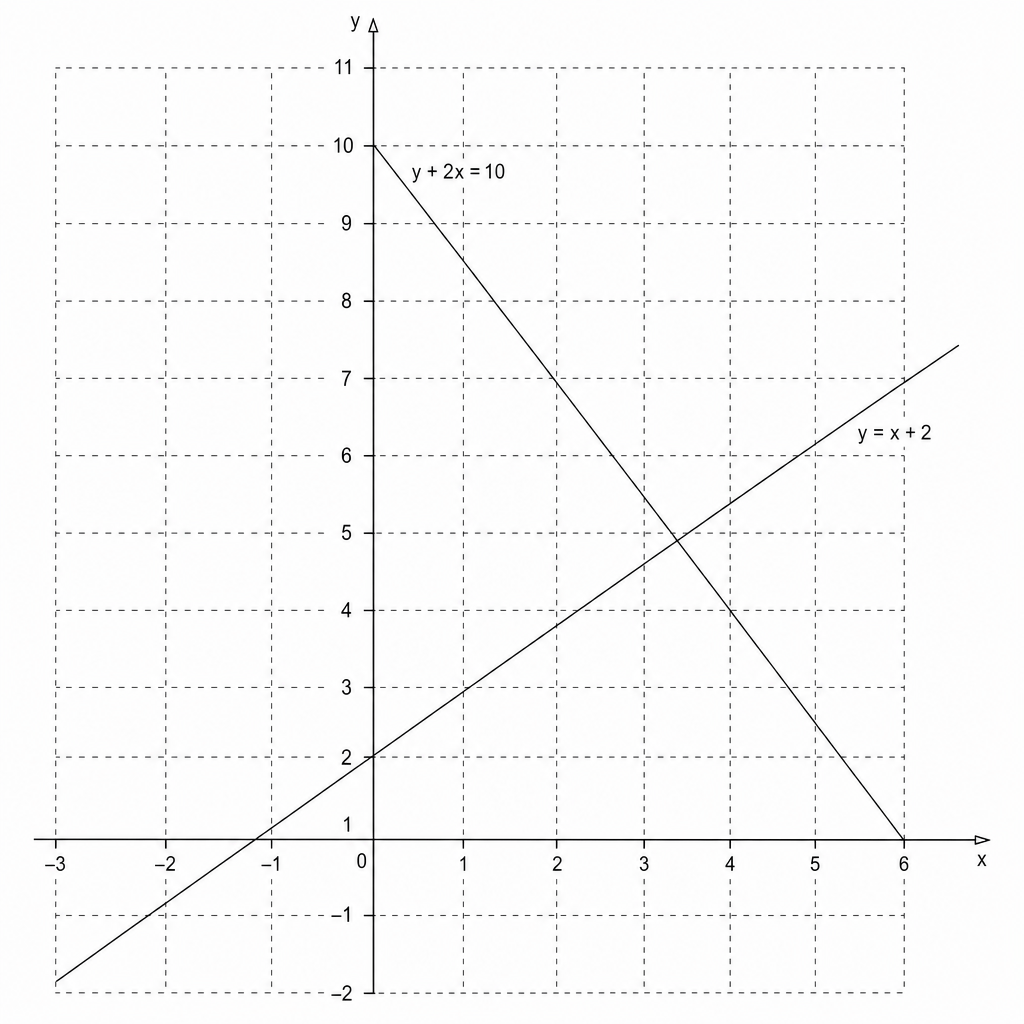 Coordinate grid with two lines
