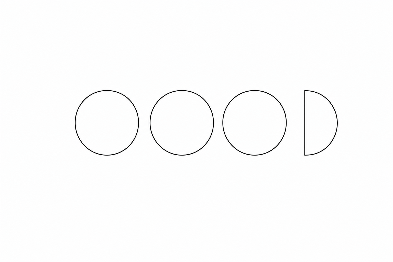 3 circles and 1 half circle