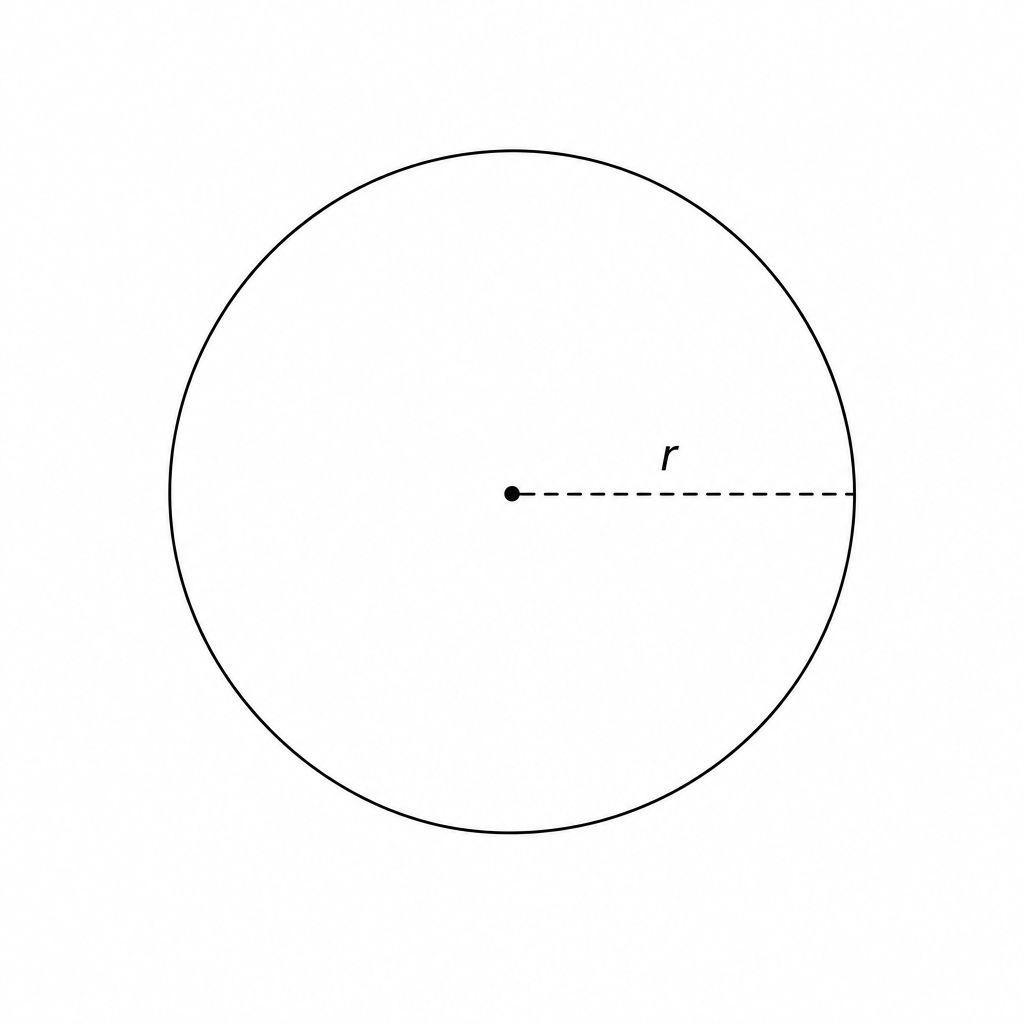 Diagram of a sphere with radius r.