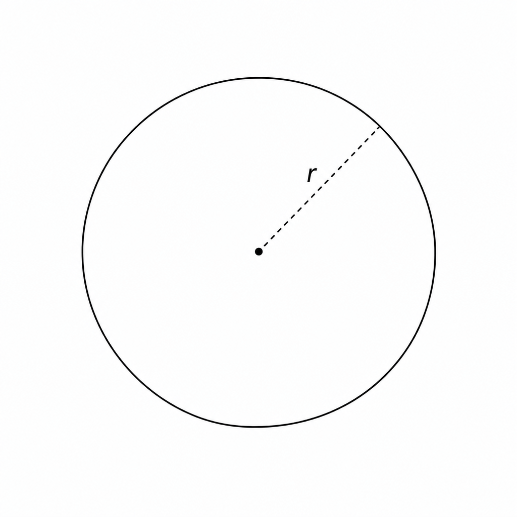 Diagram of a sphere with radius r.