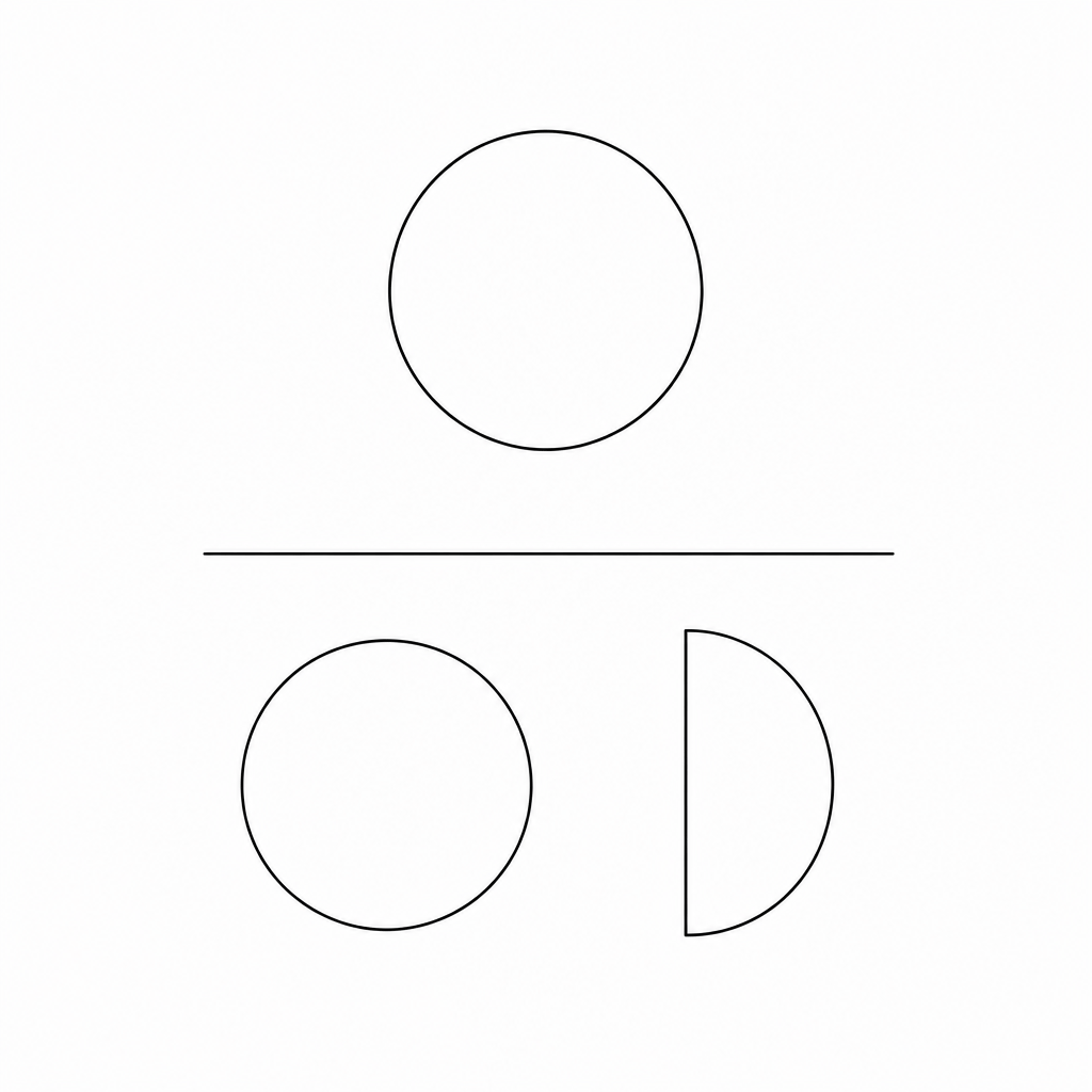 One full circle and one half circle