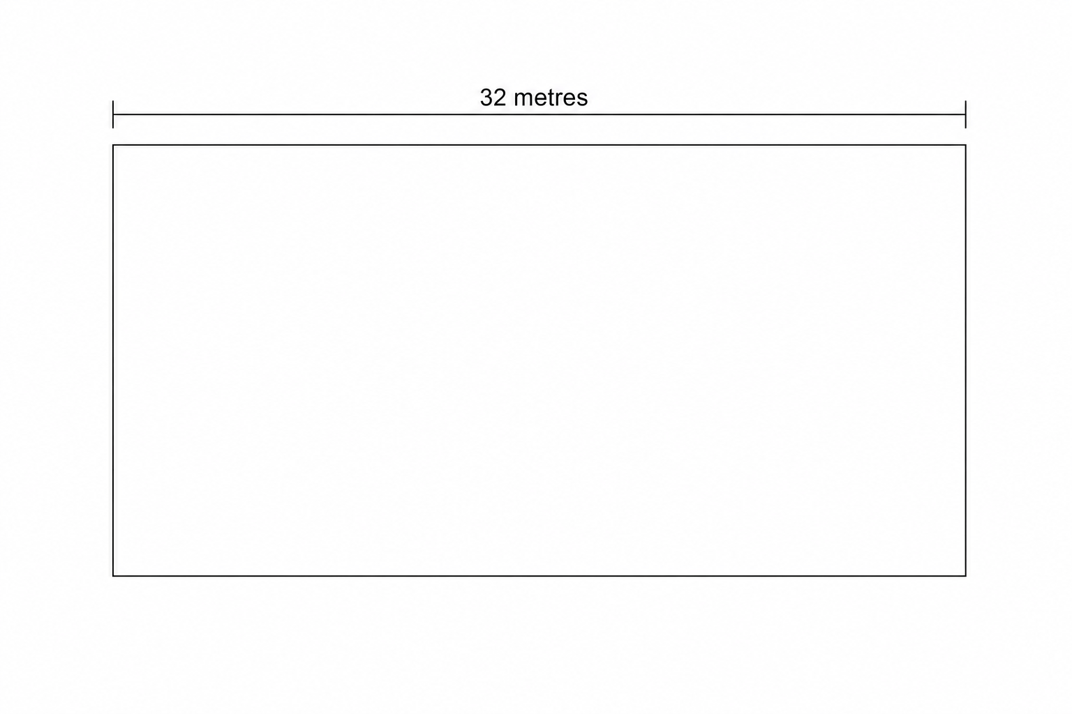 A scale drawing of a rectangular storage yard.