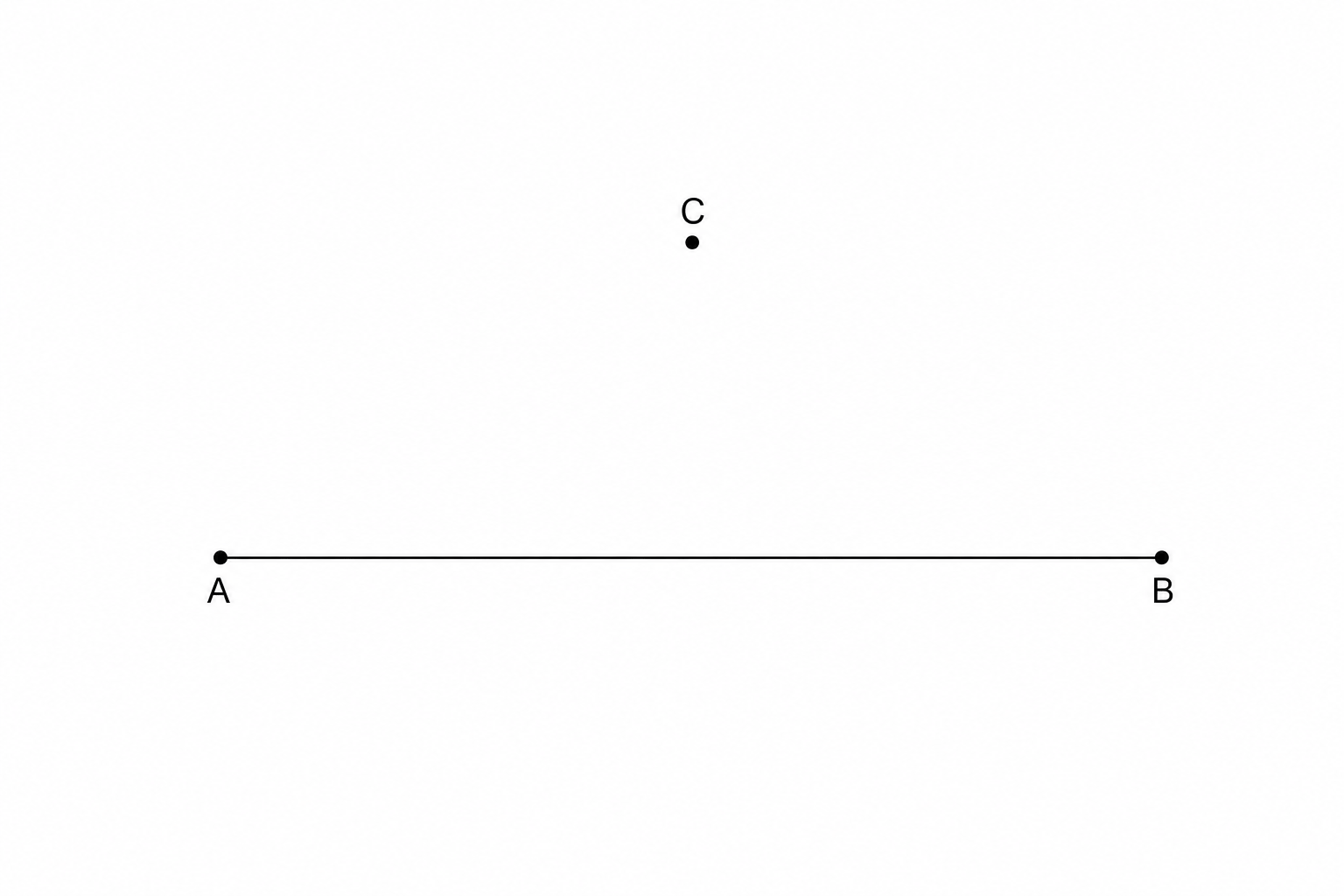 Diagram for Question 4 showing a line segment AB and a point C.