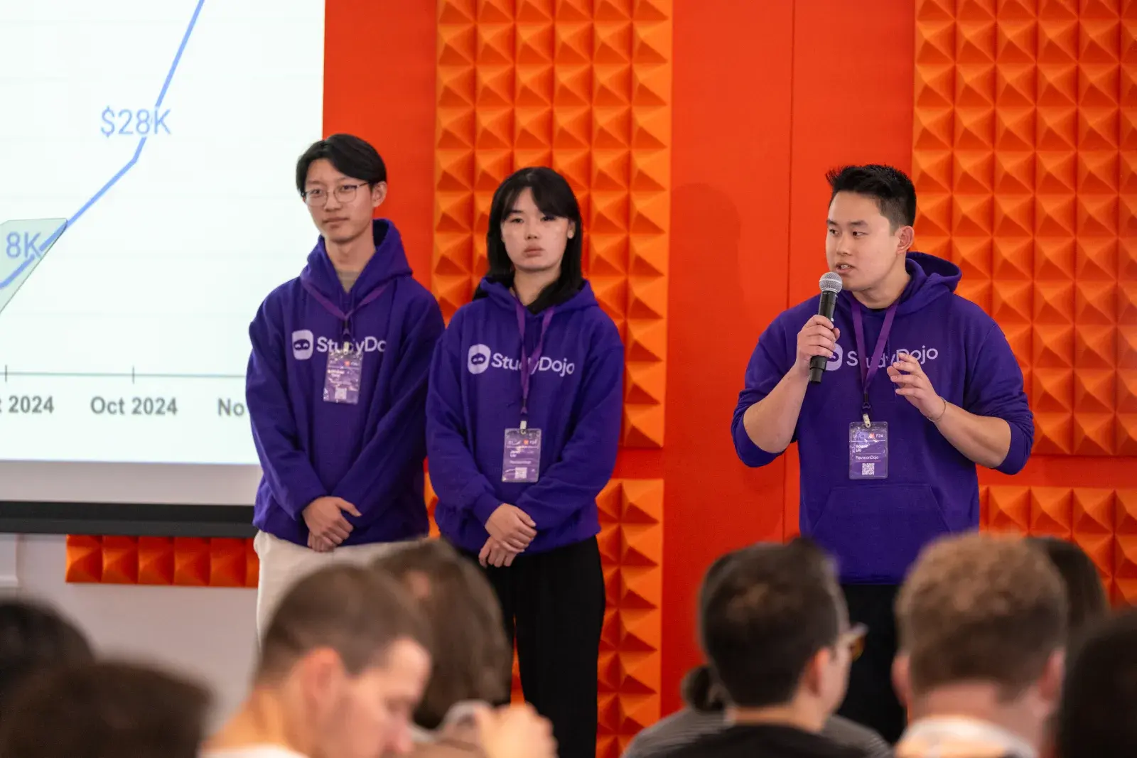 Students taking part in an ambassador stage event