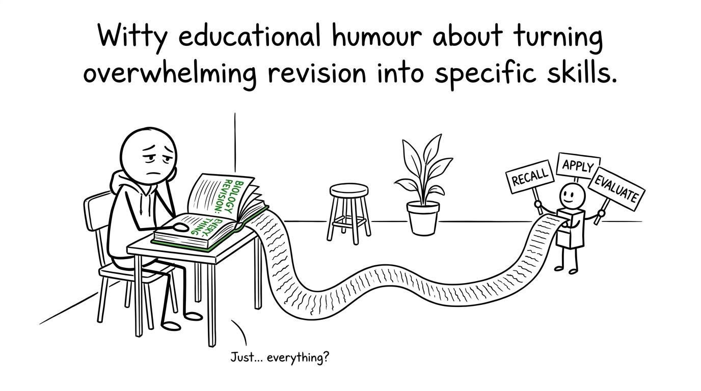 A student turns an overwhelming Biology book into three manageable revision skills