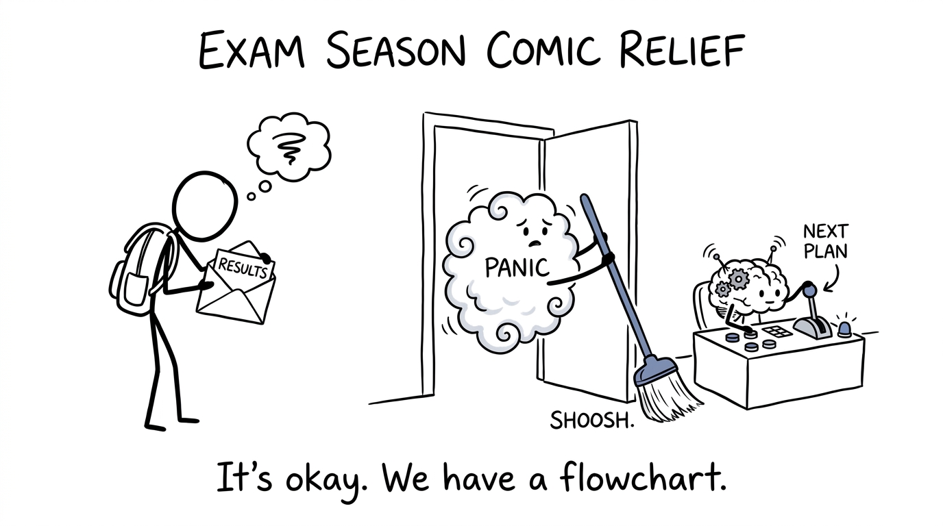 A student calmly turning Results Day panic into a practical next plan