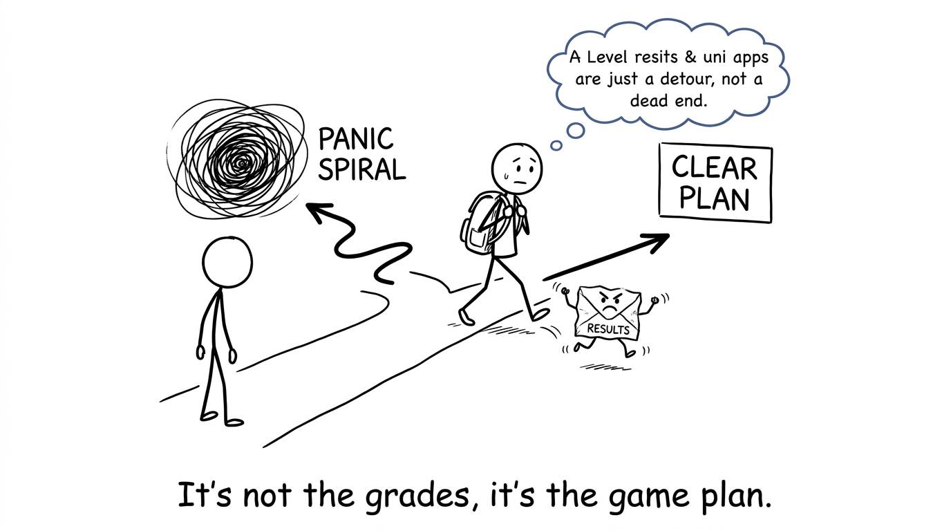 A student choosing a clear plan instead of a results-day panic spiral