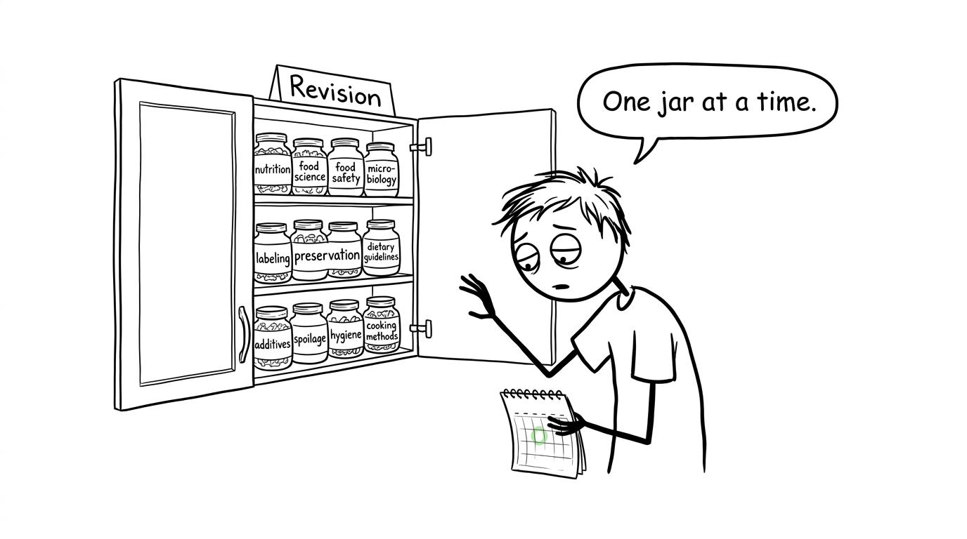 A student choosing one revision jar at a time
