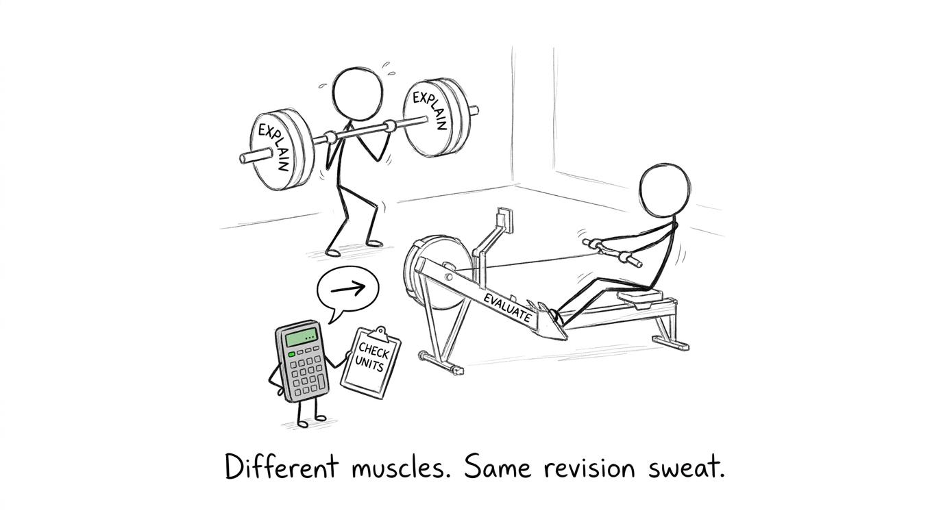 Students training different exam skills in a revision gym