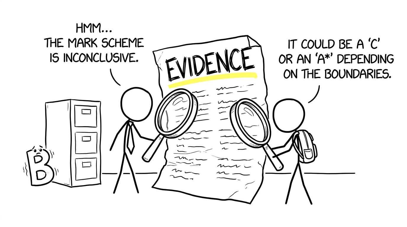 A teacher and student investigate an exam script like evidence detectives