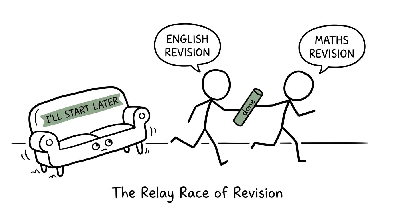 A revision relay passing the baton from English to maths