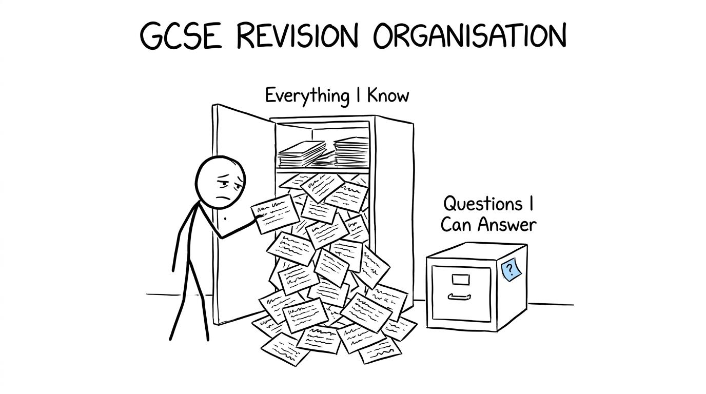 A student discovers that organised answers are more useful than a cupboard full of loose knowledge