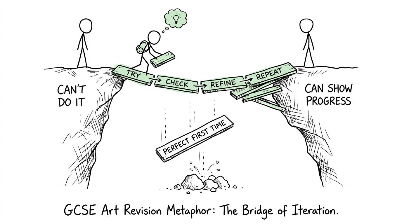 A student building a bridge from inability to visible progress