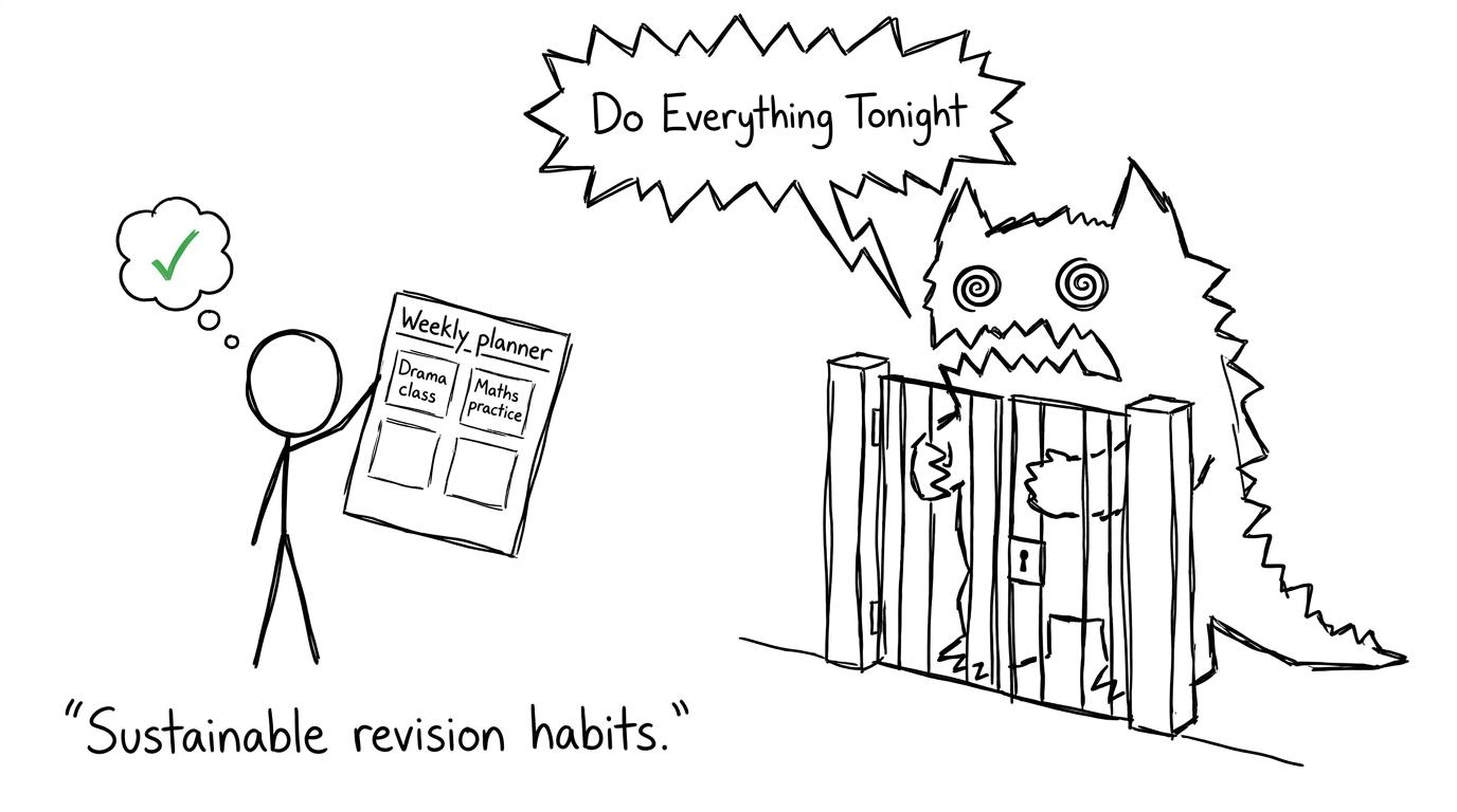 A calm weekly plan keeping the do-everything-tonight monster outside