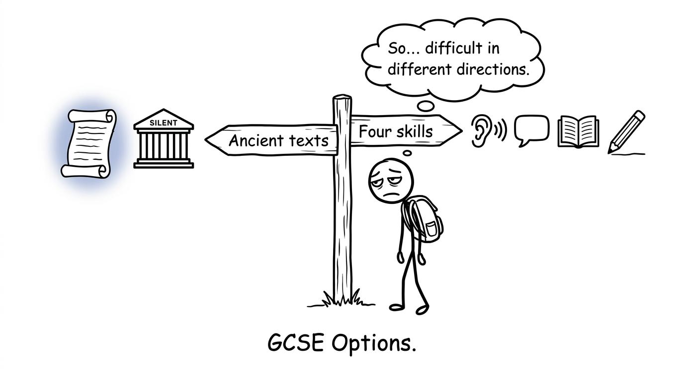 A student discovers that the two Hebrew GCSEs are difficult in different directions