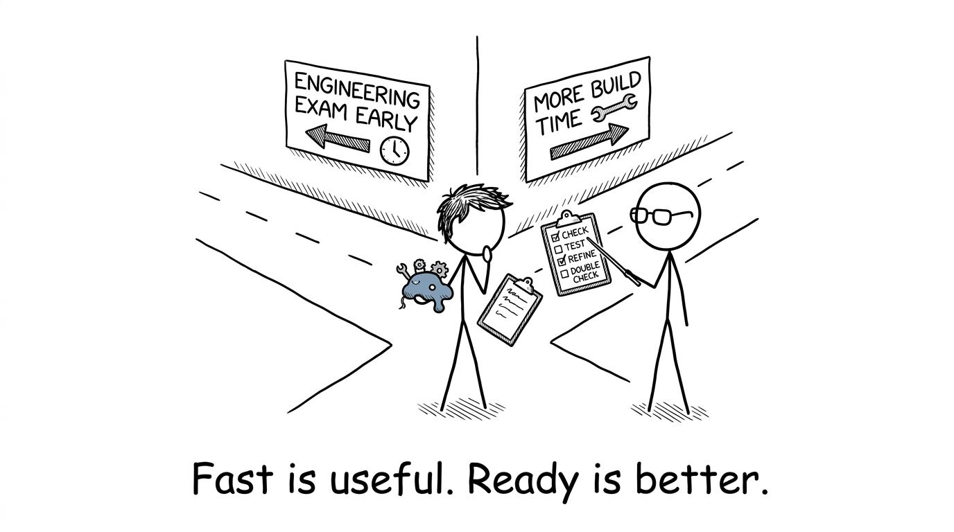 A student choosing between an early Engineering exam and more preparation time
