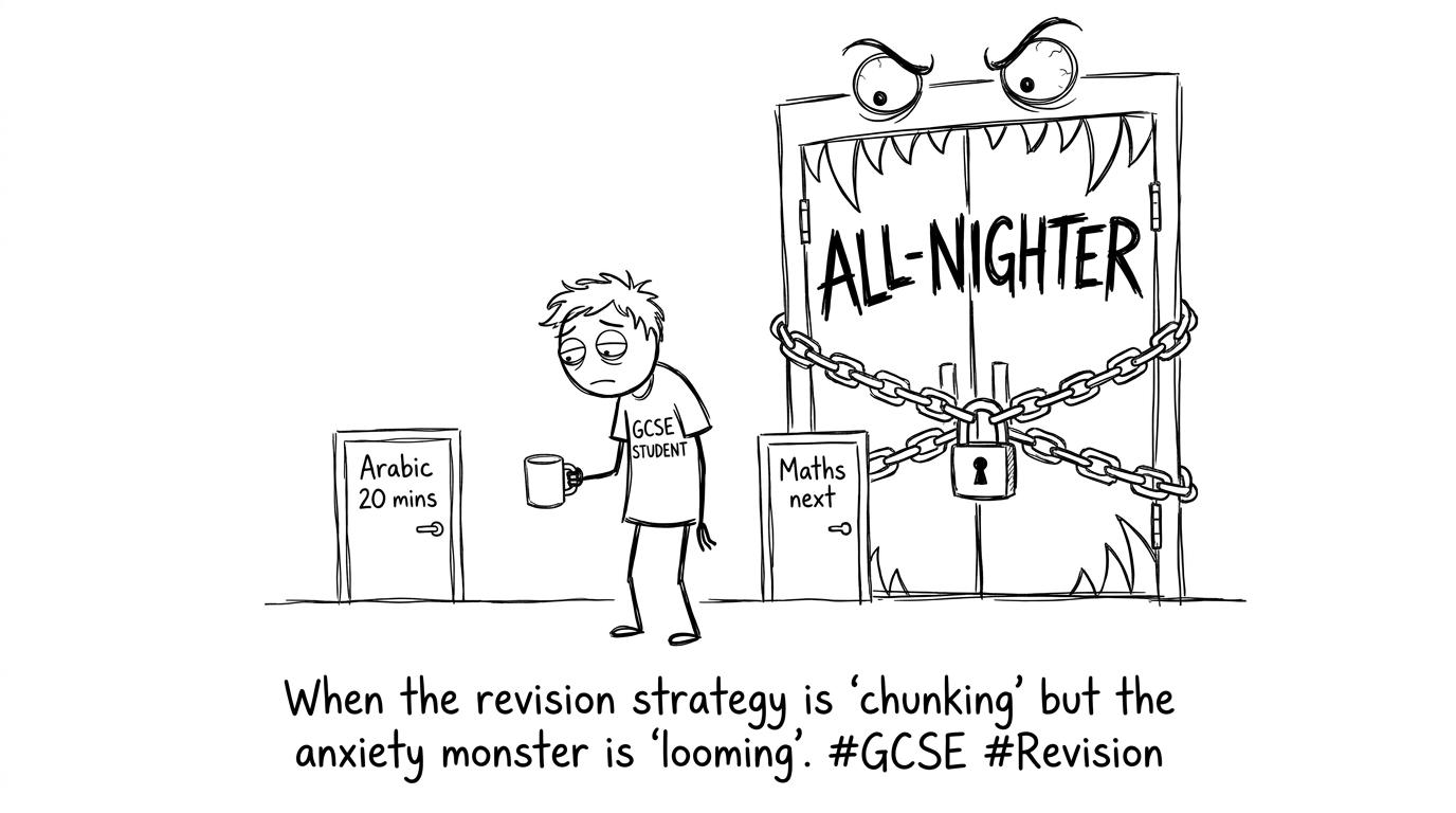 A student choosing manageable revision instead of an all-nighter