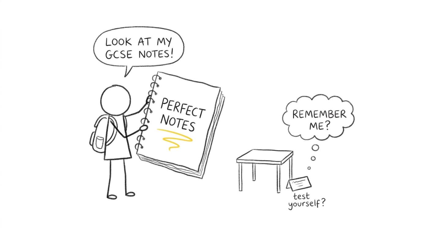 A student discovers that perfect rainbow notes cannot replace self-testing