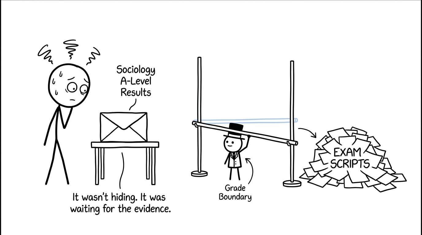 A grade boundary waits for the evidence before moving