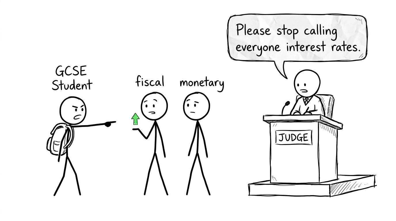 Fiscal and monetary policy appear as very different witnesses