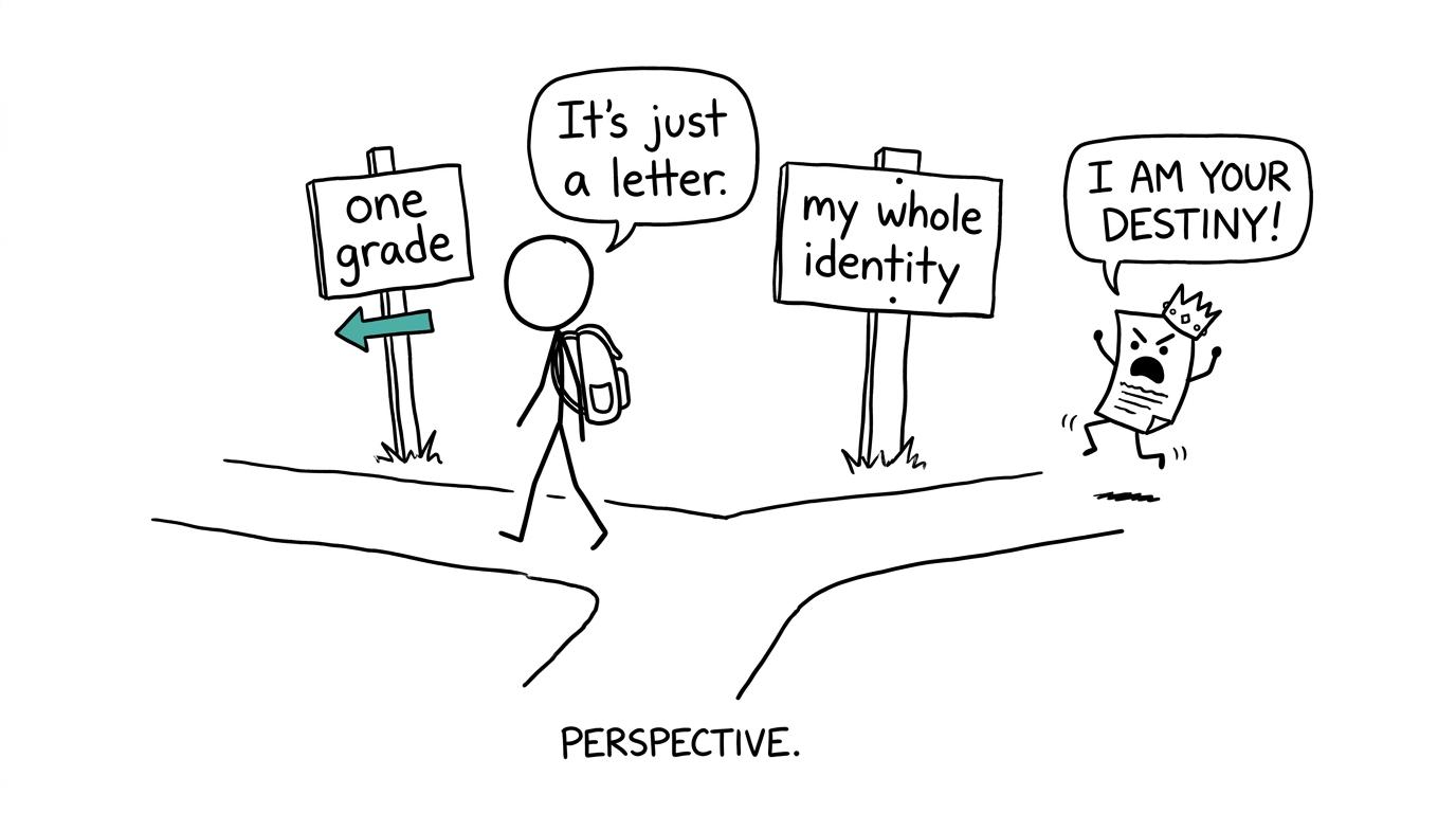 A student keeping one GCSE grade in perspective