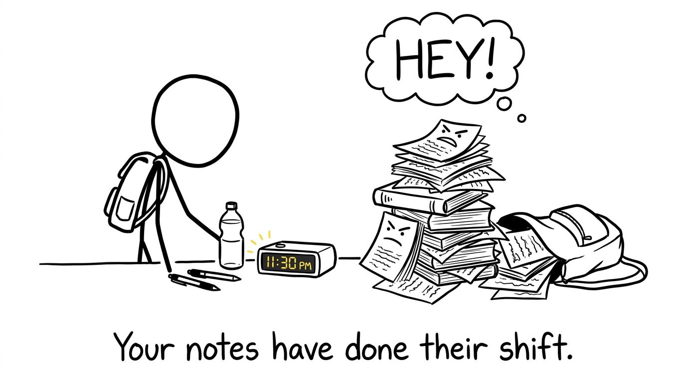 Revision notes discover that their shift ends before bedtime