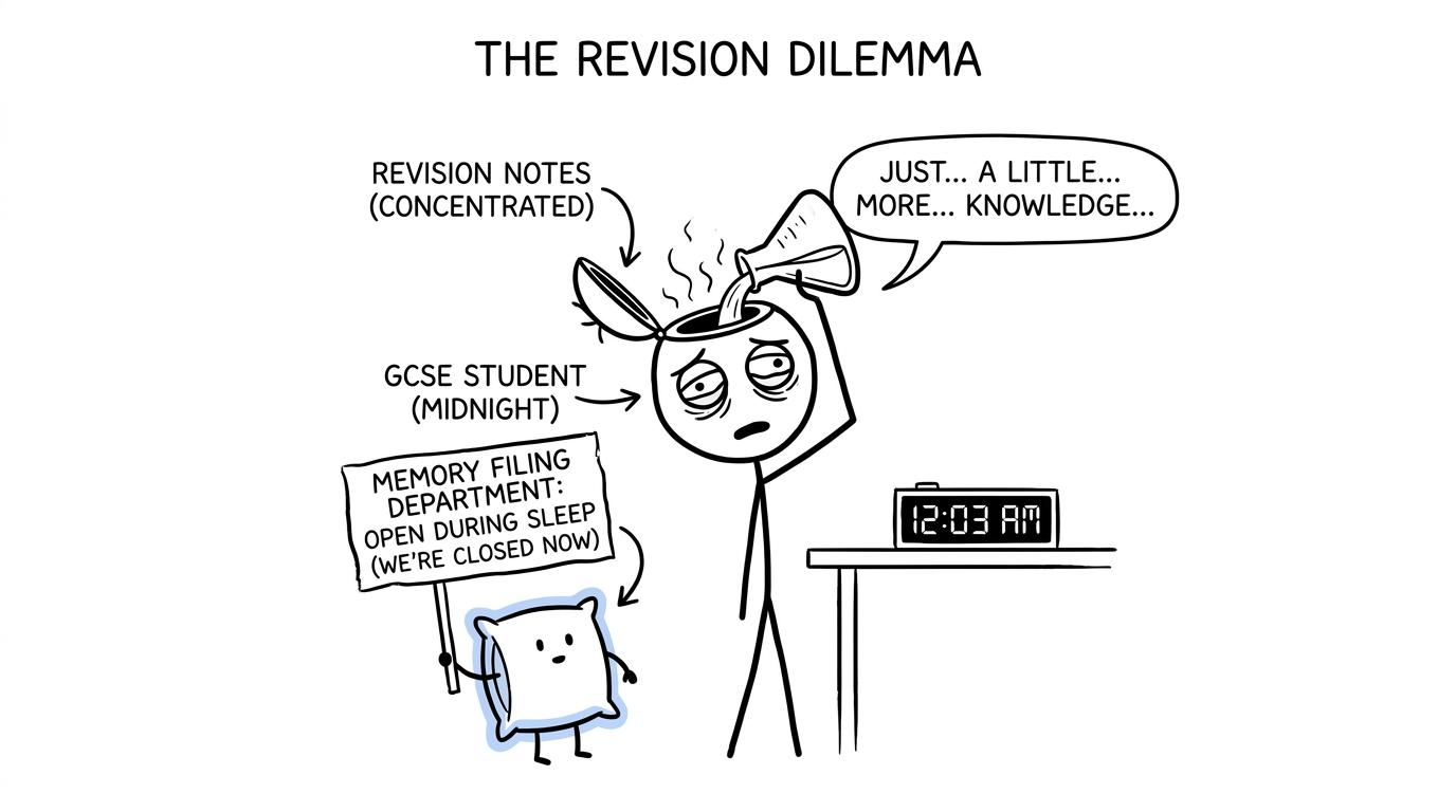 A tired student discovers that the memory filing department opens during sleep