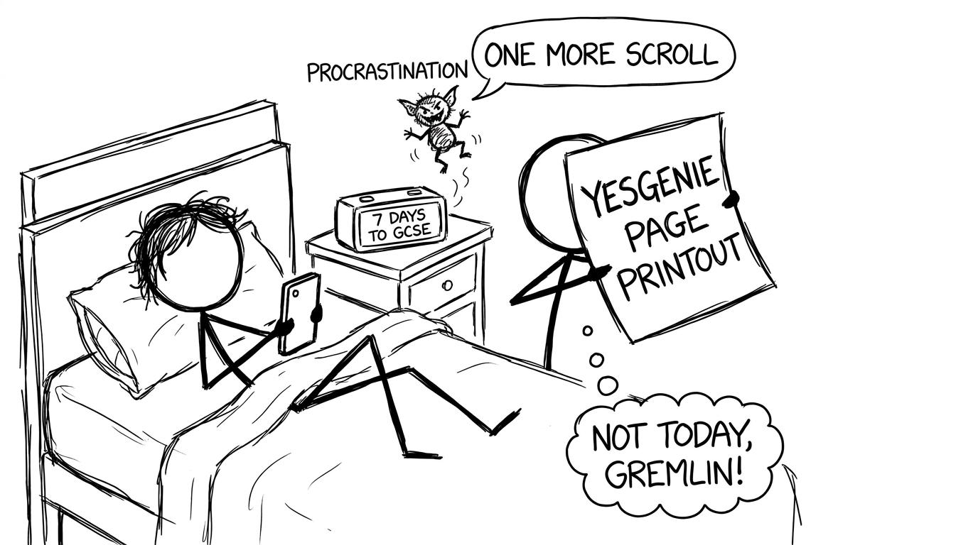Procrastination gremlin vs revision plan