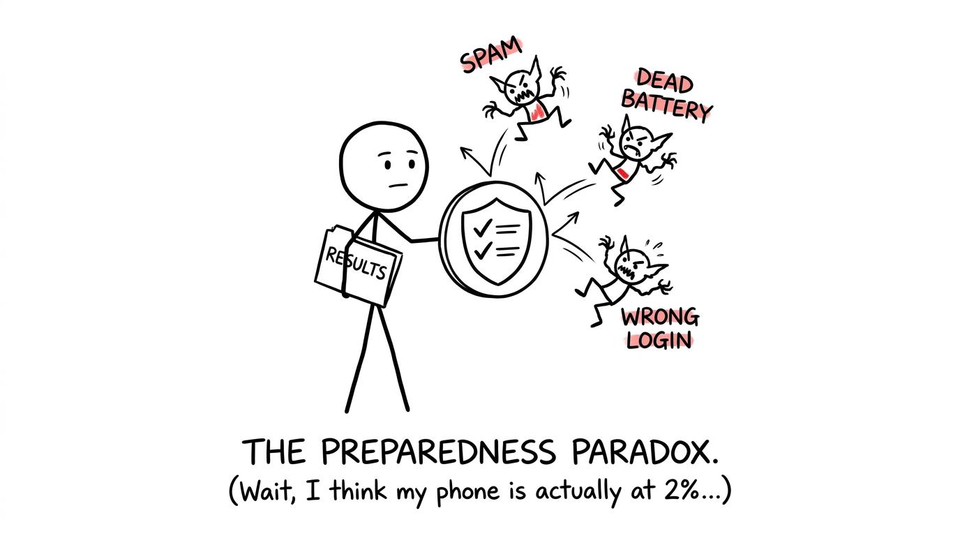 A checklist defending results day from spam folders, dead batteries and forgotten logins