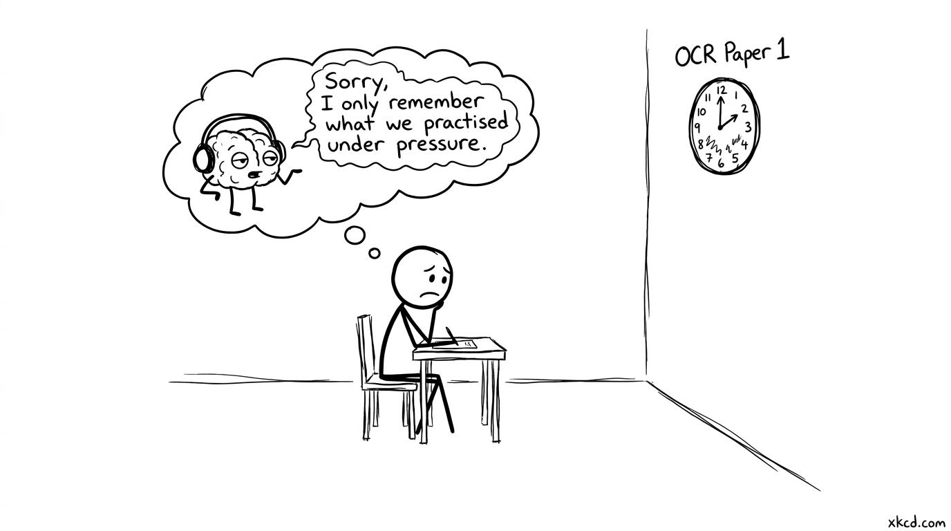 Exam brain only remembers what you practised