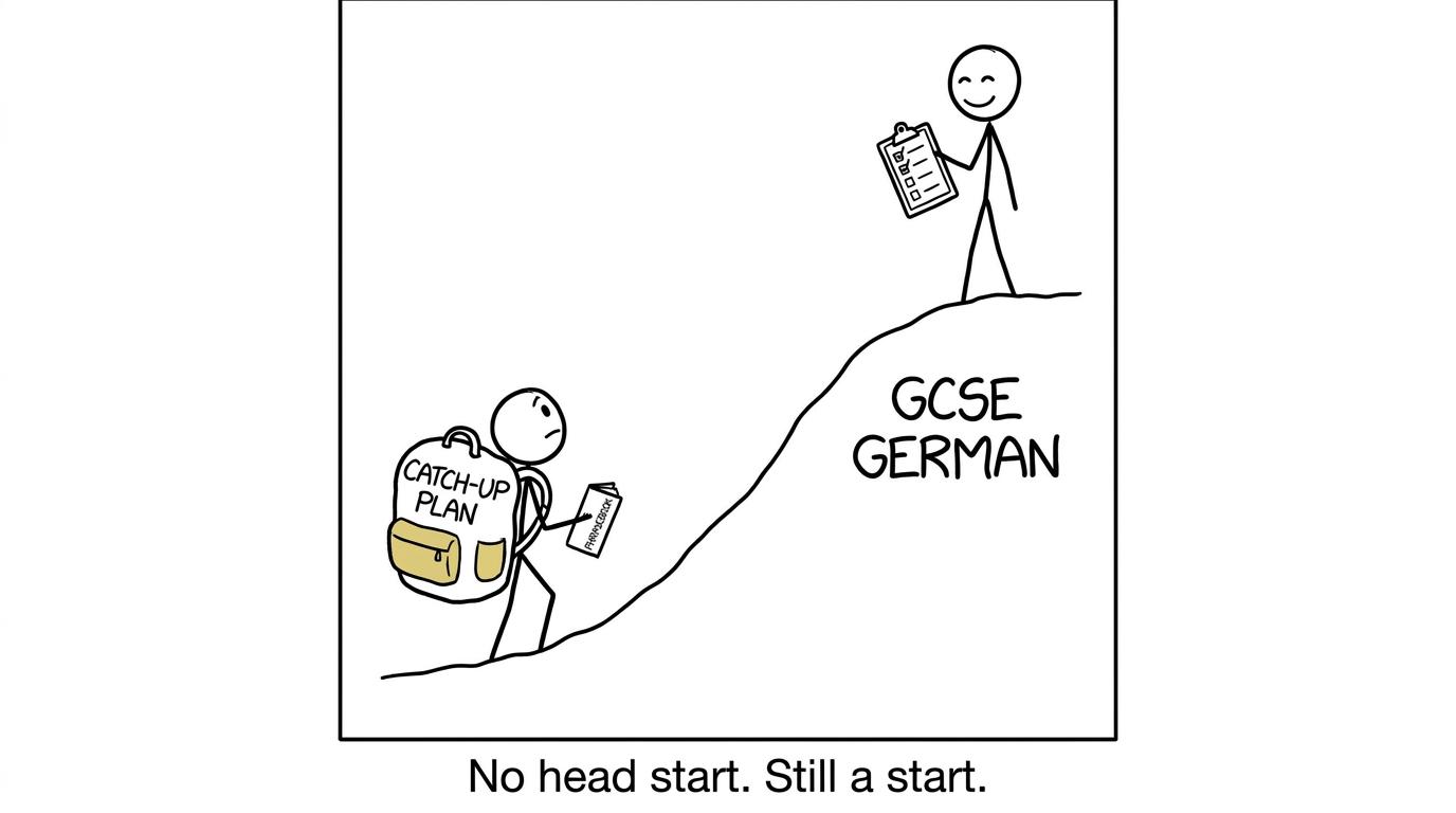 A student beginning the climb towards GCSE German with a catch-up plan
