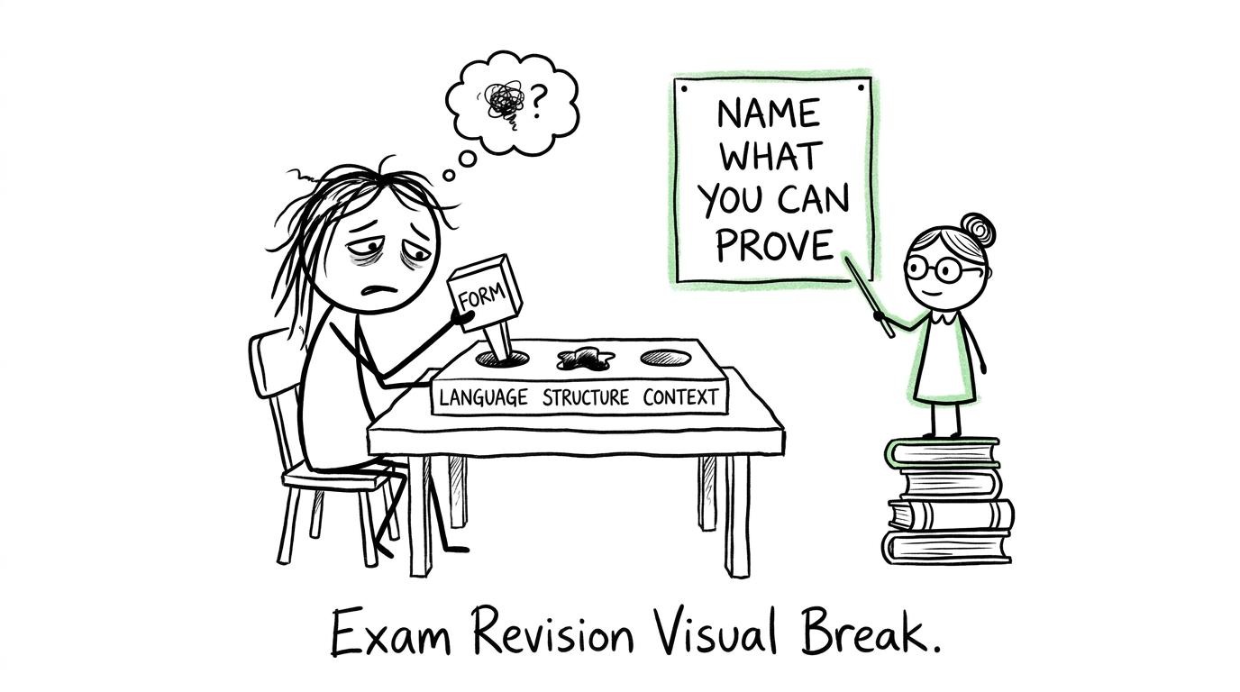 A revision student attempts to force form into every analytical category