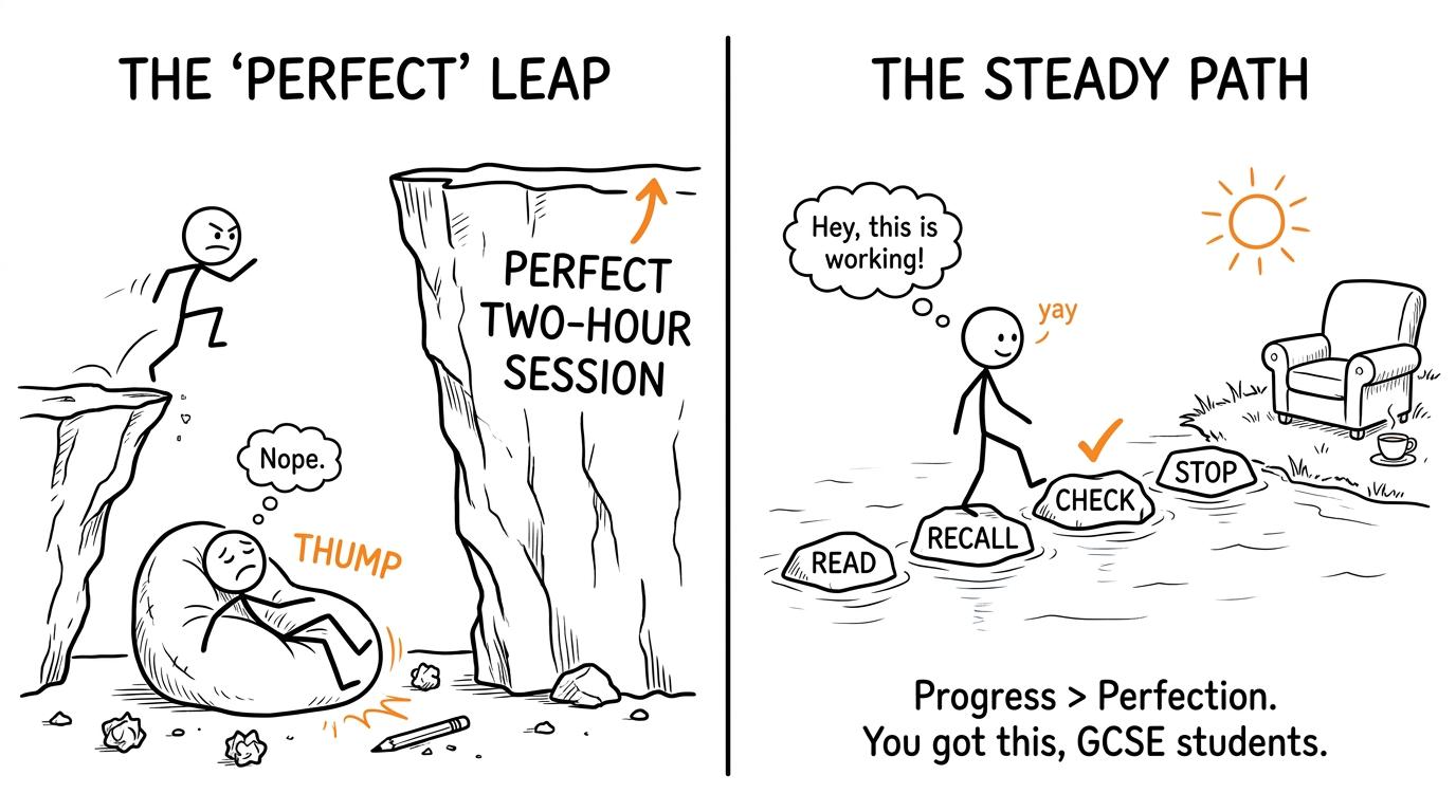 Small repeatable revision steps defeat the impossible perfect session