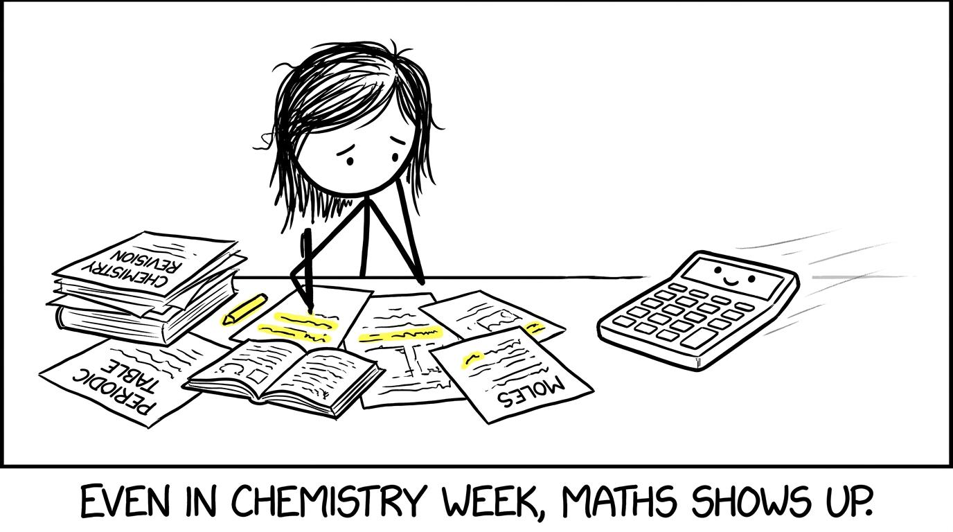 Even in Chemistry week, Maths shows up.