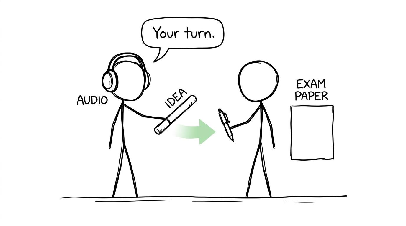 Headphones pass the revision baton to a pen