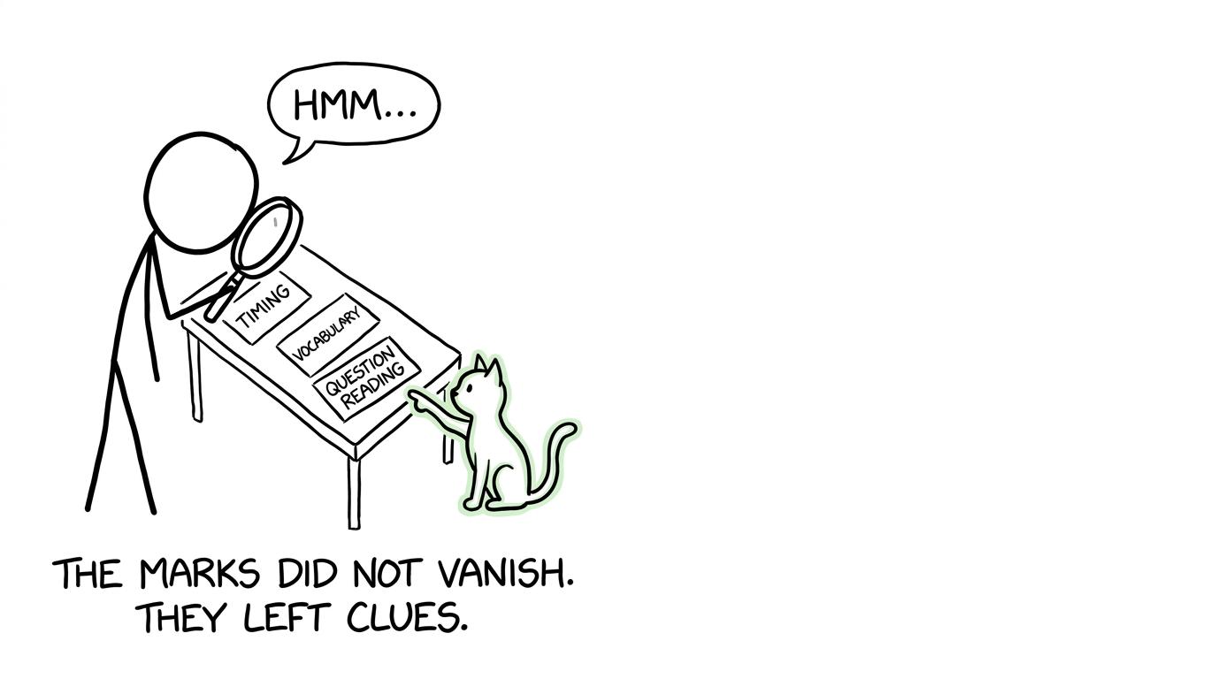A student investigates where the missing marks went