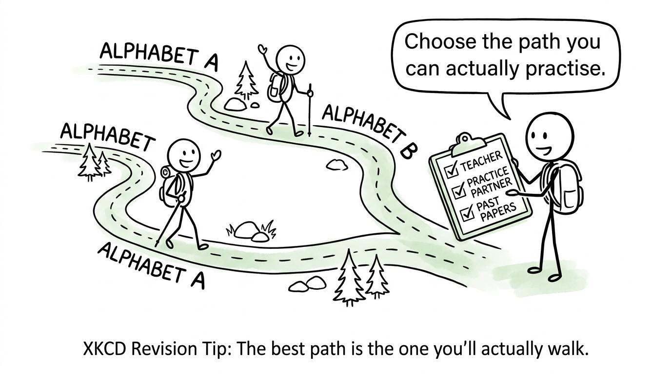 A student checks the support available before choosing a language path