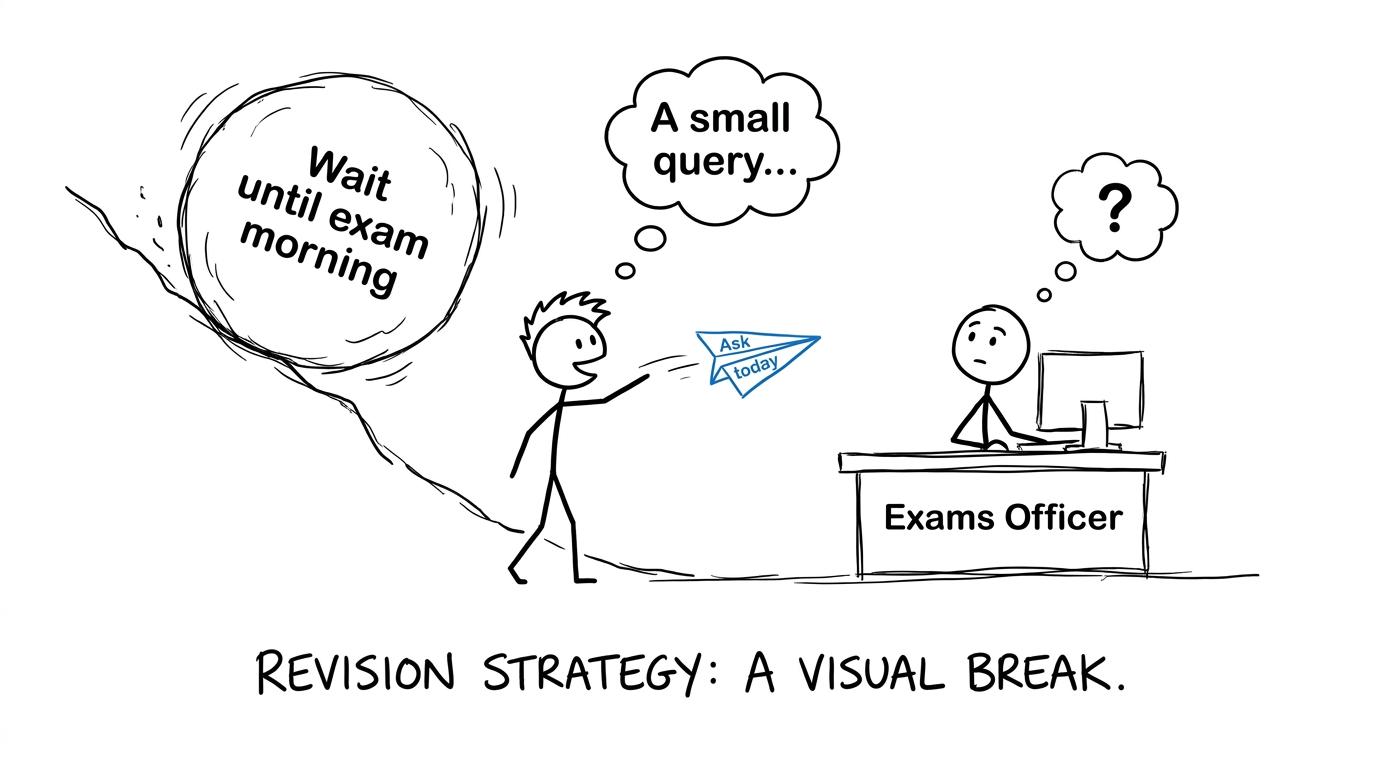 A small request sent today is easier than a large exam-morning problem