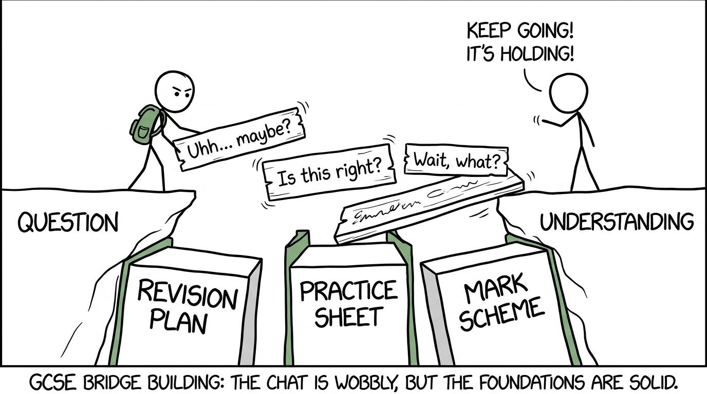 A revision plan and mark scheme support a bridge towards understanding